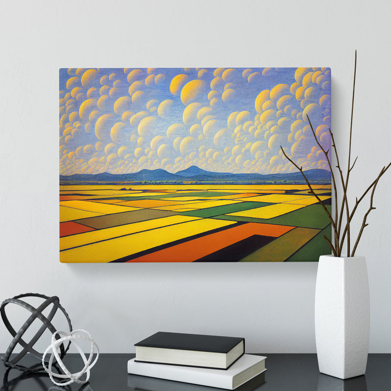 Cheery Spring Meadow Landscape - Wrapped Canvas, 35cm H x 50cm W x 3cm D