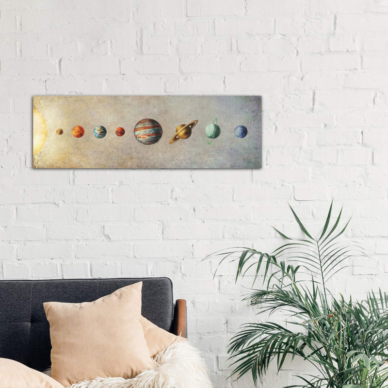 The Solar System by Terry Fan - Wrapped Canvas Panoramic Print, 30.48 cm H x 91.44 cm W x 1.91 cm D
