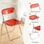 Ensemble de 2 chaises pliantes en acrylique rouge, gain d'espace et stabilité optimale pour la maison, le bureau ou les fêtes.-96534374