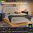 Upholstered Platform Bed Frame With Led Lights And Headboard Led Visual Floating Bed-744343914