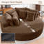 Fauteuil d'appoint rond surdimensionné de 180 cm, fauteuil lounge Cloud en velours côtelé avec coussins de dossier moelleux, fauteuil-lit une place extra large pour salon ou chambre à coucher-596548272
