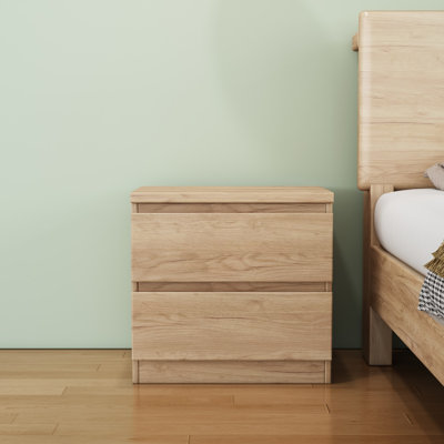 Set of 2 Wooden Nightstand with 2 Drawers