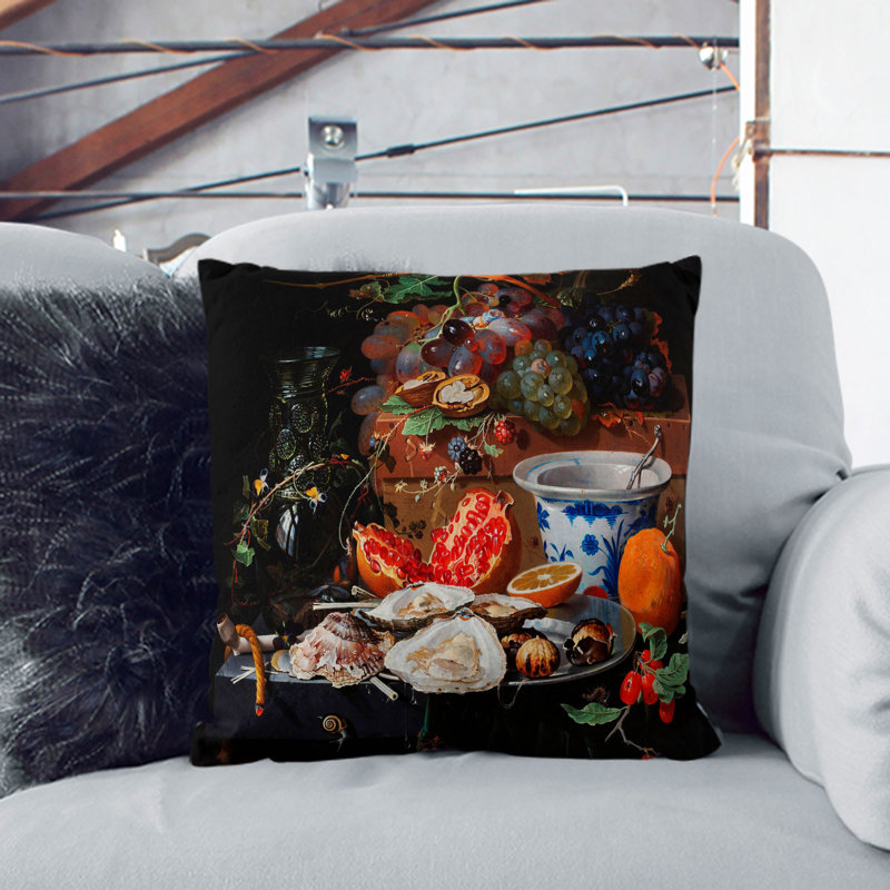 Square Cushion, 40cm H x 40cm W x 15cm D, White