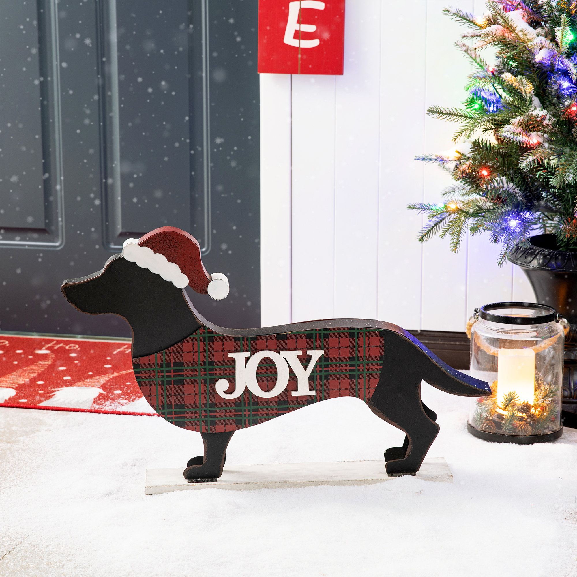 22"L Wooden/Metal Dachshund Porch Sign