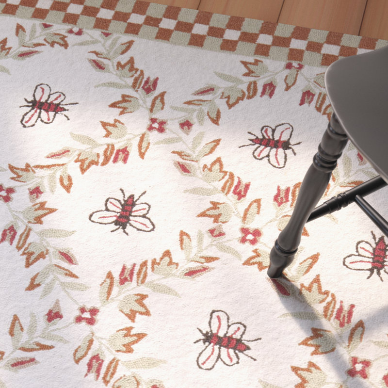 Roxane Hand Hooked Wool Pile Rug, Rectangle 7'9" x 9'9"