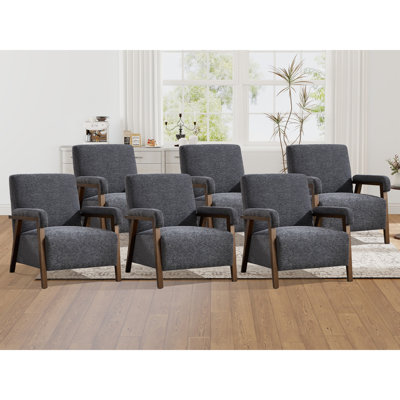 28.35'' Wide Upholstered Fabric Accent Armchair With Solid Wood Leg(Set Of 6)