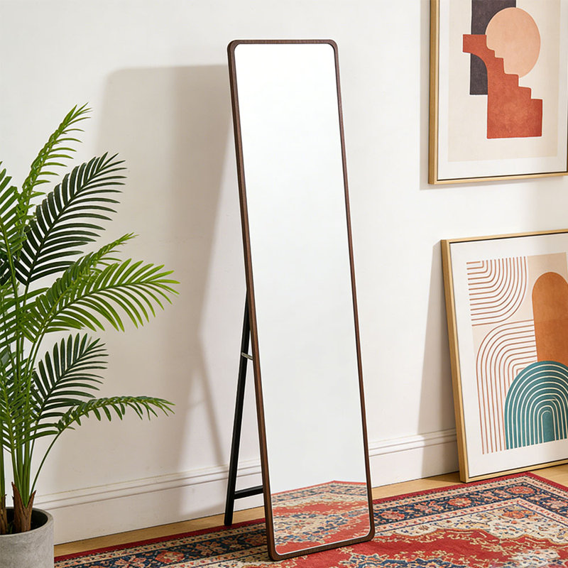 Rectangle Floor Mirror, Walnut