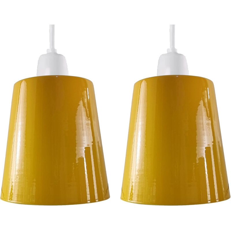 13 cm H Bell Lamp Shade, Yellow 2 Pack