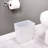 iDesign Mono Spa Rectangular Trash Can, Waste Basket, 2.5 Gallon, Frost