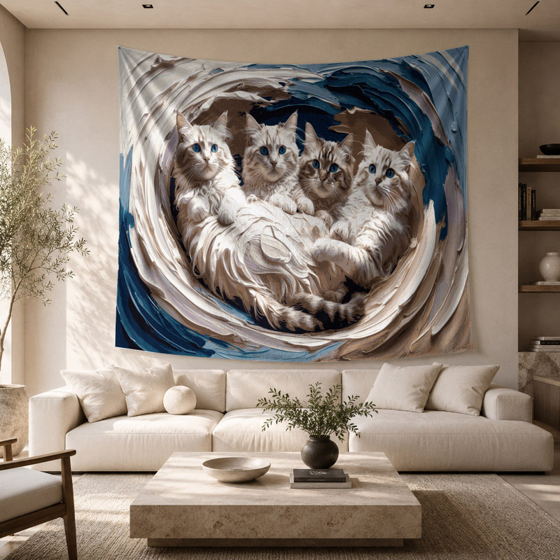 Tapisserie «Cats Ragdoll», 68 po x 80 po