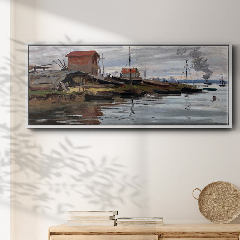 «The seine at petit», reproduction d'art sur toile, H 24 po x l 60 po x P 1,5 po, Blanc