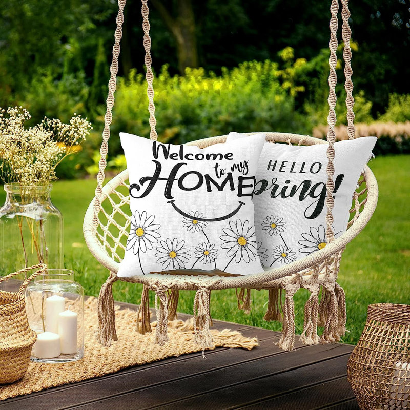 Ensemble de housse de coussin décoratif intérieur / extérieur 4 pièces Souliere
