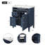 Armoire de salle de bain 30 po avec lavabo, meuble-lavabo moderne bleu 2 tiroirs et rangement précieux-121112043-121112046