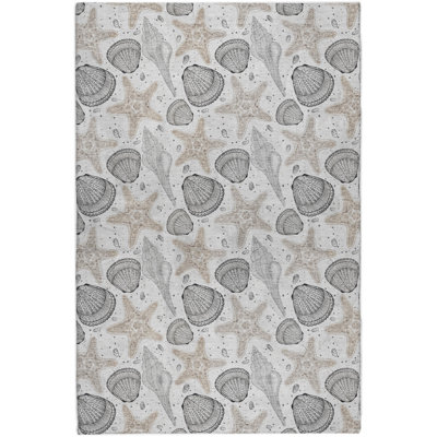 Premium Machine Washable Dream Shag ADS183 Shells Rug