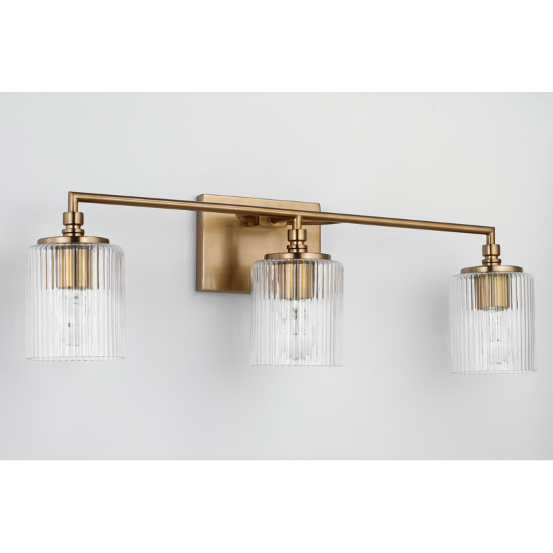 Éclairage pour meuble-lavabo à 3 lumières à intensité variable Adalina, Laiton satiné