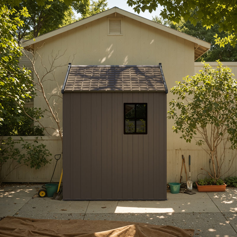 Resin Storage Shed, 95" H x 92" W x 91" D
