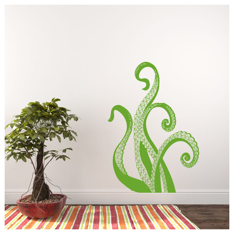 Adhésif décoratif pieuvre, Vert citronnier