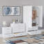 Maybery 3 Piece Bedroom Set (3 Drawer Bedside Chest, 4 Drawer Chest, 2 Door 2 Drawer Wardrobe), (4)-1940961604