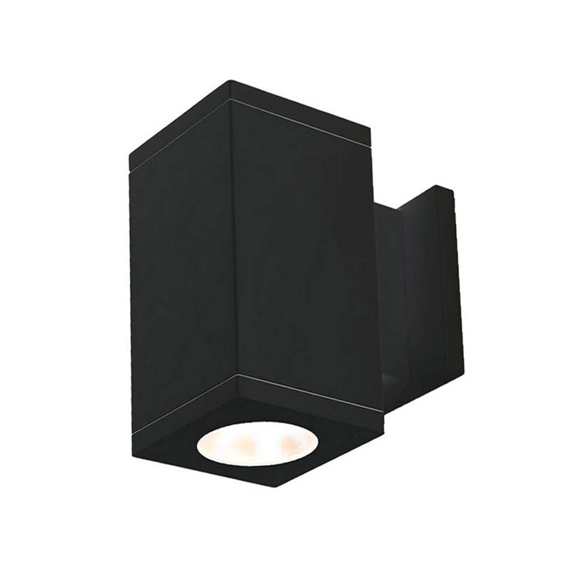 Appliquee à bras à del d’extérieur 1 ampoule intégrée, Noir