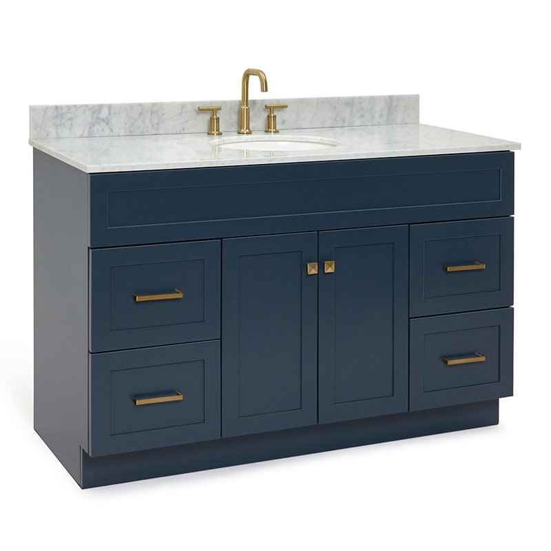 Ensemble de meuble-lavabo simple 55 po Partham, Bleu minuit