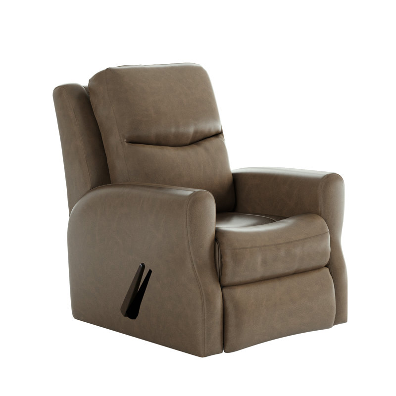 Fauteuil inclinable en cuir Fame, Mélange de polyester brun foncé, Bascule / pivotement