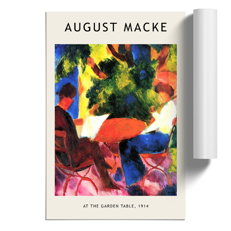At The Garden Table by August Macke - No Frame Painting, 30cm H x 21cm W x 0.1cm D