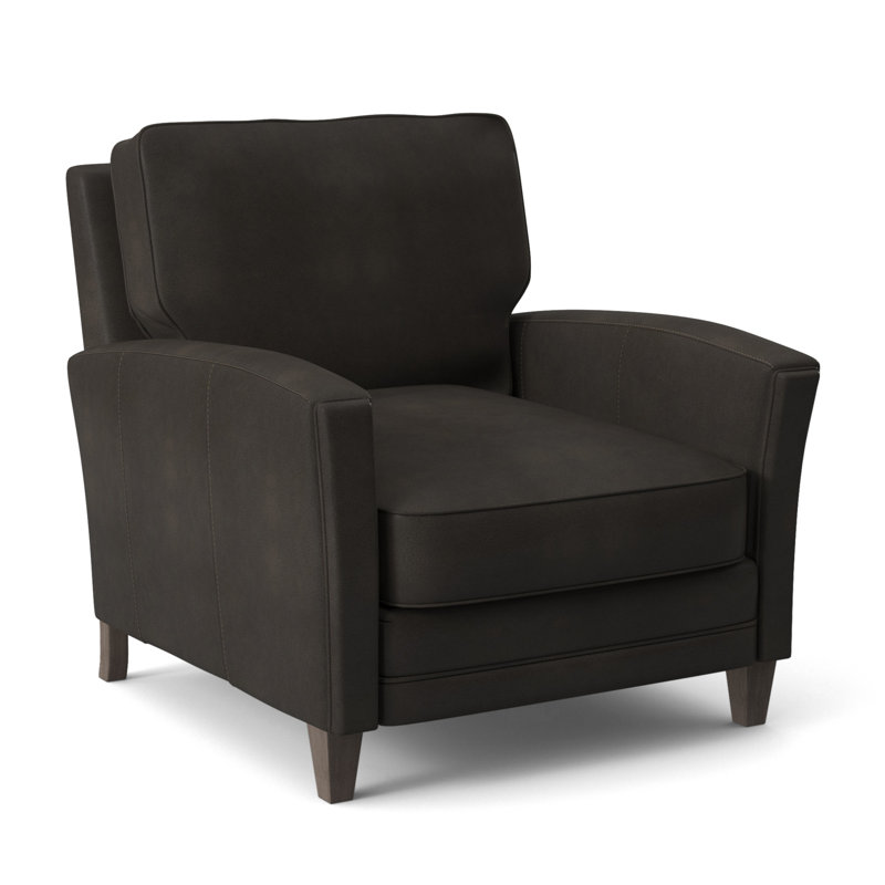 Zion Armchair, Stone, Anilina Cacao Genuine Leather