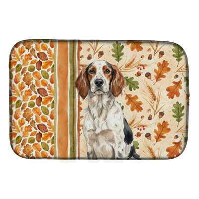 Tricolor English Setter Heirloom Fall Dish Drying Mat