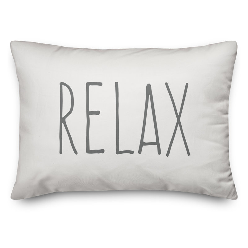  Relax Outdoor Rectangular Pillow Cover & Insert, White/Gray
