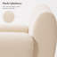Fauteuil rembourré en chenille beige doux pour la peau, doté d'un siège large et profond et d'une conception douce et non structurée - un fauteuil à une place idéal pour se détendre et lire à la maison.