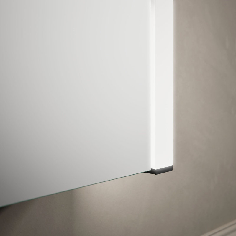 Maxstow Surface Mount Frameless Medicine Cabinet with LED Lighting, 40" H x 22" W x 3.87" D, Vertical