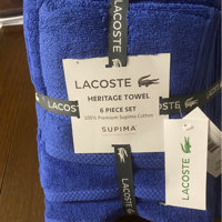Lacoste Heritage Supima Cotton 6-Piece Towel Set, 2 Bath Towels, 2 Hand  Towels, 2 Washcloths, Navy