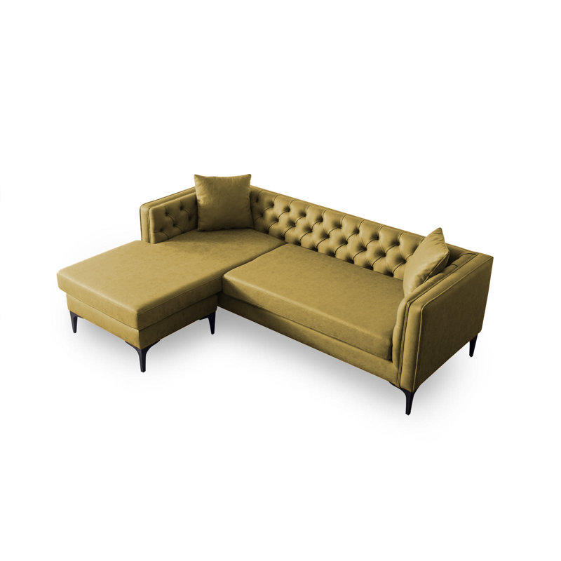 Chealsie Upholstered Sectional, Mustard