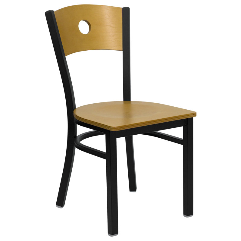 Chaise de restaurant en métal Prompton, Bois naturel