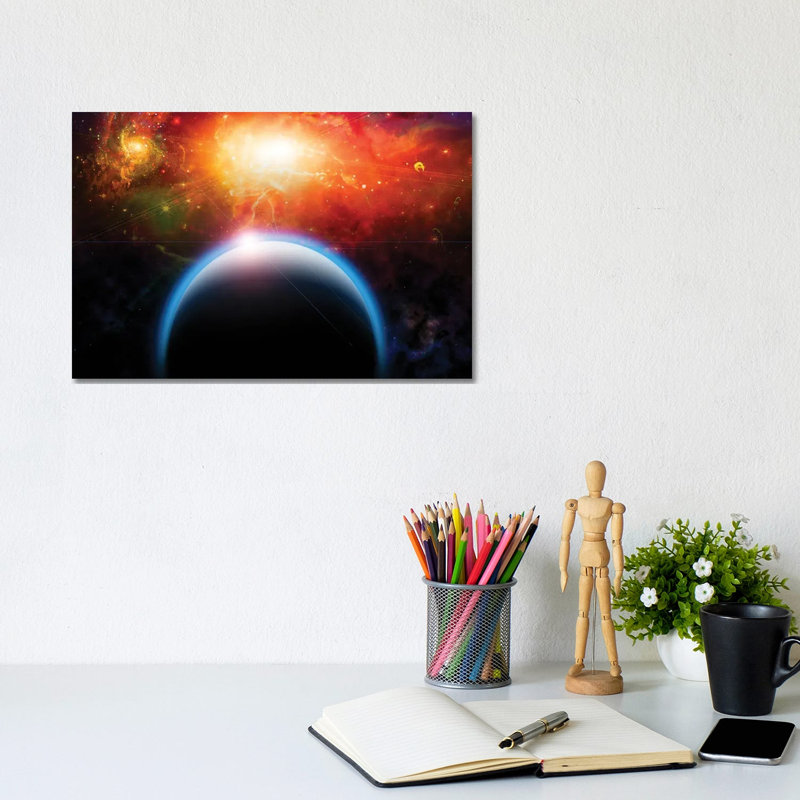 Planet And Starscape by Bruce Rolff - Wrapped Canvas Print, 20.32 cm H x 30.48 cm W