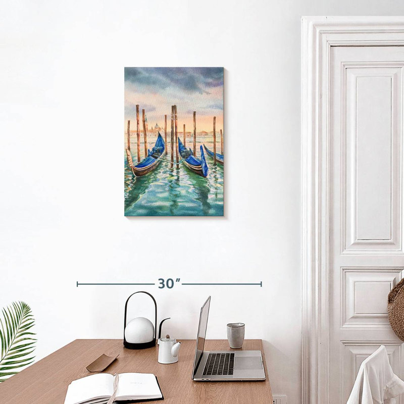 Mehar Gondolas In Venice Canal, 24" H x 16" W