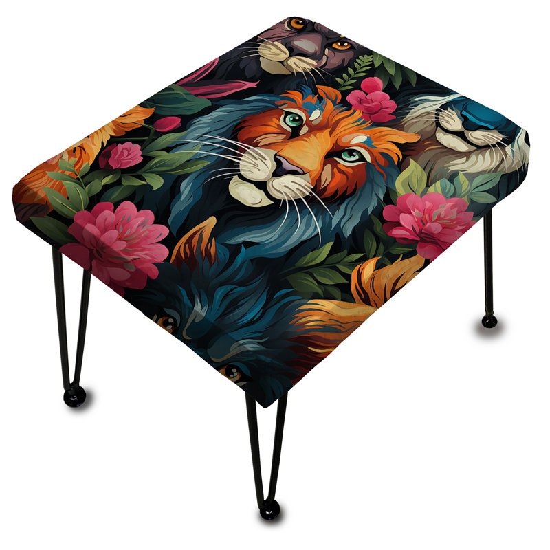 Eclectic Lion Extravaganza - Eclectic Rectangle Ottoman