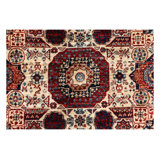 Hand-Knotted High-Quality Ivory and Red Runner