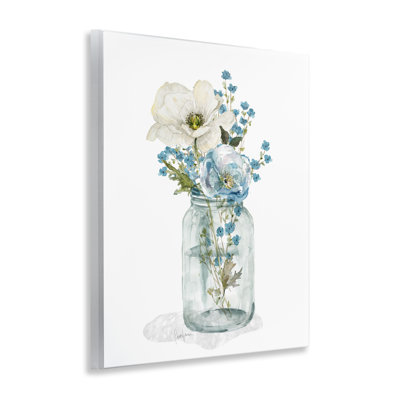 Soft Flower Jar Wall Plaque Art by Livi Finn