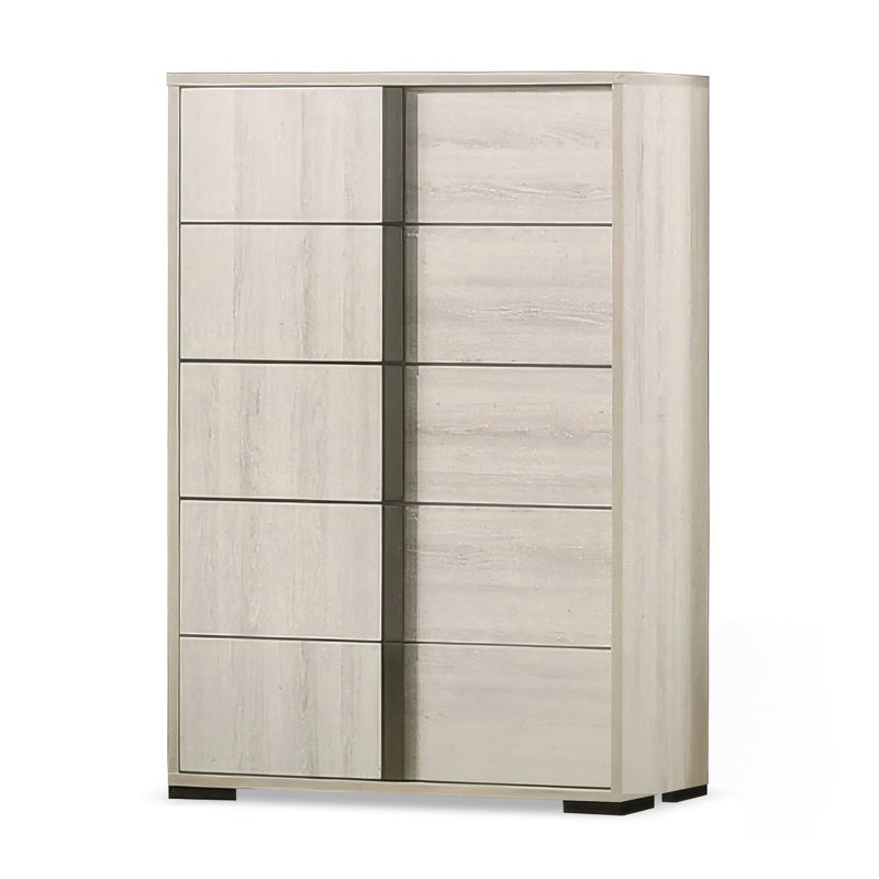Commode contemporaine Horten, blanc délavé