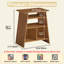 Support pour tourne-disque avec lumière à DEL, support pour table tournante en bois, brun