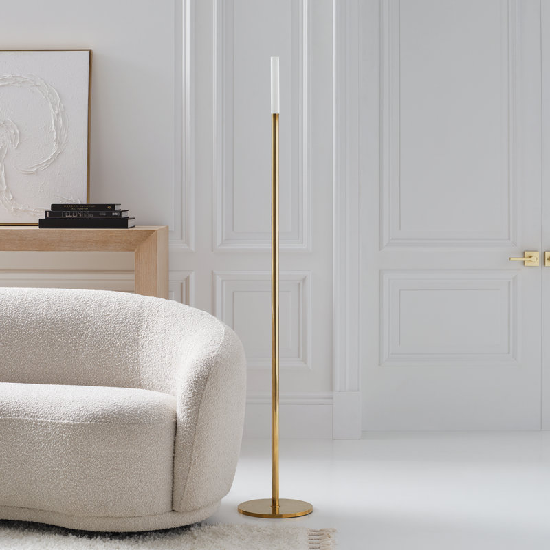 Rousseau LED Torchiere Floor Lamp, Antique Burnished Brass