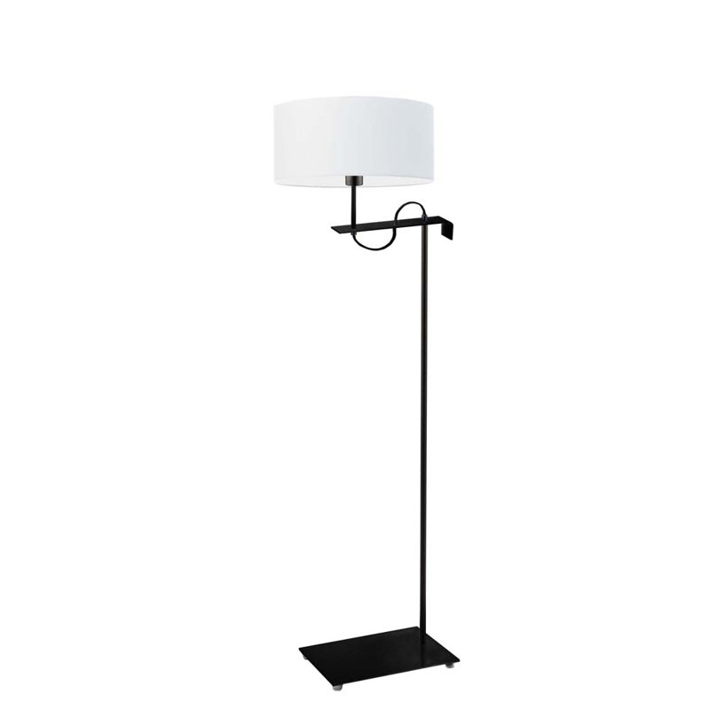 Arlesia 160cm Swing Arm Floor Lamp with USB, White, Black