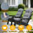 Grey Navy Blue Outdoor 4'' Adirondack Chair Seat Cushion, Two-Piece Set-232415635