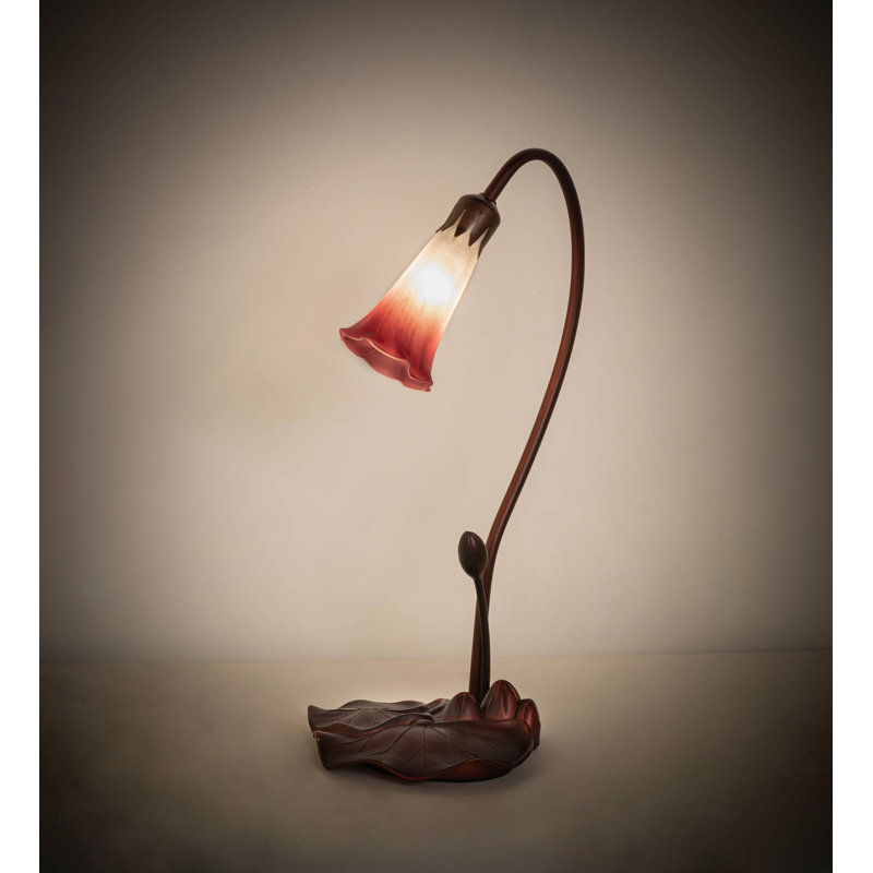Lampe d'appoint 16 po Tiffany Pond, Rose / blanc