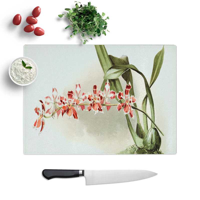 Glass Magnolia Flowers Illustration Tab. 37 by Frederick Sander Chopping Board, 39 cm W x 28.5 cm L