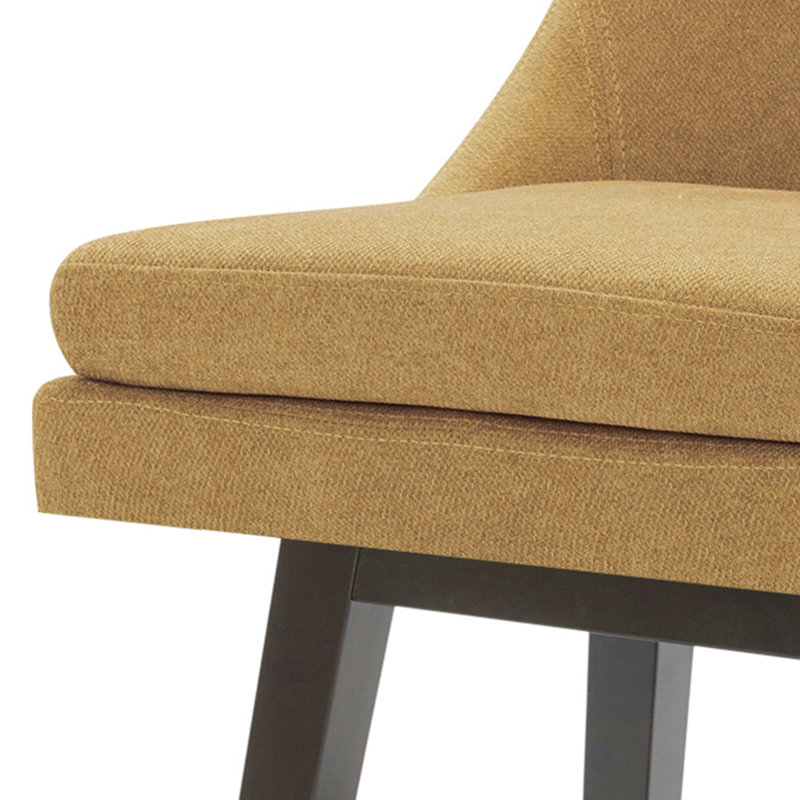 Tabouret de comptoir pivotant 26 po Aleksy, Mélange de polyester jaune canari