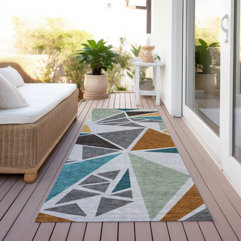 Machine Washable Indoor/Outdoor Chayden ACN1039 Rug, Runner 2'3" x 7'6"