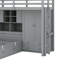 Lit superposé simple avec tiroirs, garde-robe, tablettes et hydraulique-373268467