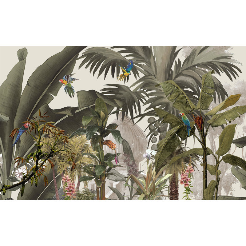 Papier peint amovible à motif de plantes tropicales dans la jungle, L 9 po x l 15 po